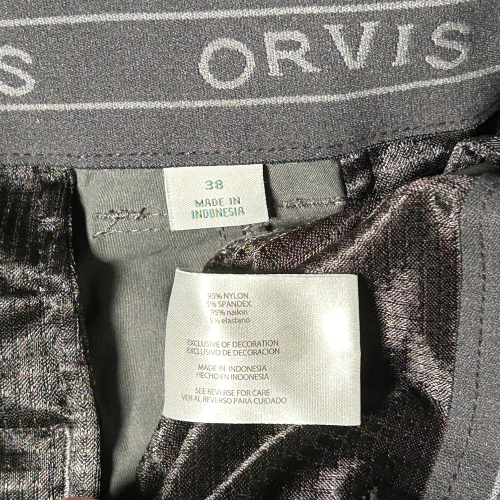 Orvis Cargo Shorts Men 38 Gray Solid Stretch Nylon Outdoor Hiking Casual - Picture 3 of 13